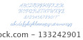 Stitch embroidery style cursive letters 133242901