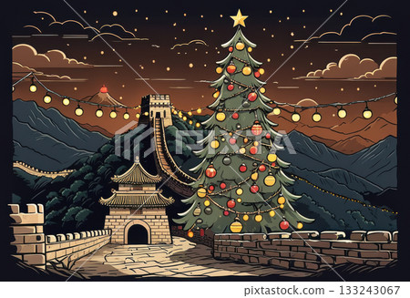 Chinese Great Wall Christmas tree 133243067