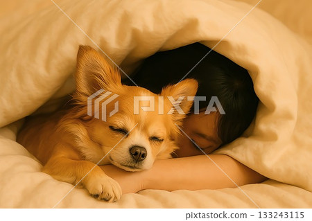 和心愛的吉娃娃一起睡在溫熱的蒲團裡,睡得正香。 和心愛的吉娃娃一起睡在溫熱的蒲團裡,睡得正香。 133243115