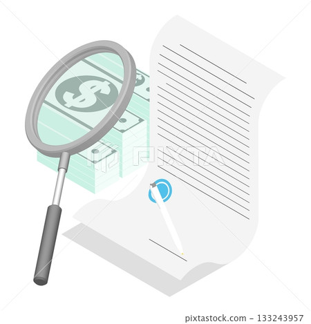 Isometric concept. Investigation of economic and corruption crimes in economic and lending sphere. Disclosure of financial crimes. Realistic 3D vector Isometric concept. Investigation of economic and corruption crimes in economic and lending sphere. Disclosure of financial crimes. Realistic 3D vector 133243957