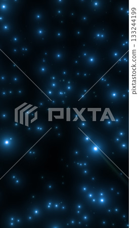 Futuristic glowing golden globe with pixelated continents and light flare abstract background 133244199