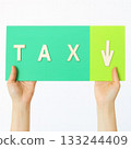 A sign requesting tax reduction 133244409