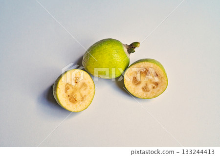 Cut feijoa fruit (autumn, November) Cut feijoa fruit (autumn, November) 133244413