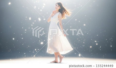 A woman in a dress A woman in a dress 133244449