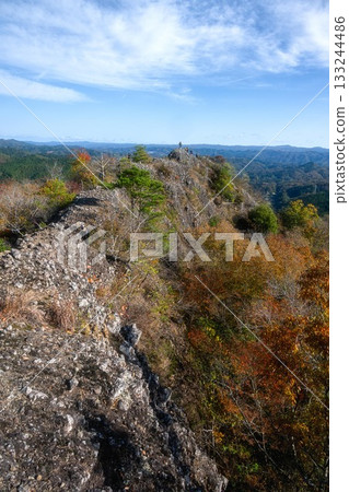Autumn leaves around Fukuroda Falls in Daigo Town, Ibaraki Prefecture 133244486