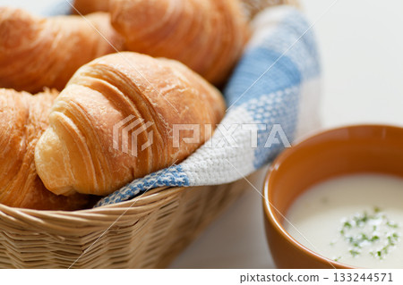Croissants and potage 133244571