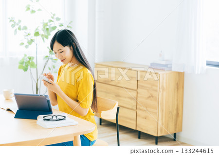 College students taking a break while studying College students taking a break while studying 133244615