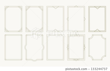 Beautiful and luxury gold line borders 133244737