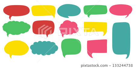 Set of cloud of think, speech or balloon for text.  133244738