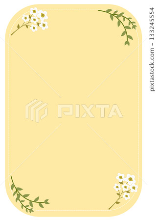 Soft Pastel Yellow Background with White Floral Vine Border Soft Pastel Yellow Background with White Floral Vine Border 133245554