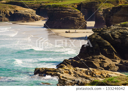 Cathedral Beach in Galicia Spain. 133246042