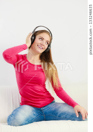 Beauty happy female listen sound. 133246635