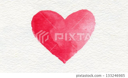 水彩風格的紅色愛心，簡單好用的背景素材 133246985