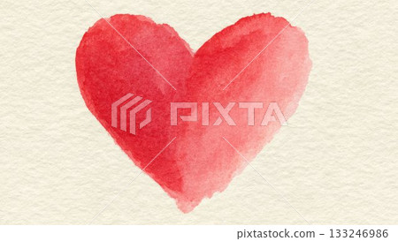 水彩風格紅心插畫,柔和紋理背景素材 水彩風格紅心插畫,柔和紋理背景素材 133246986