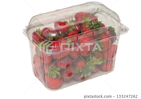 Cypriot Strawberries in Clear Container 133247262