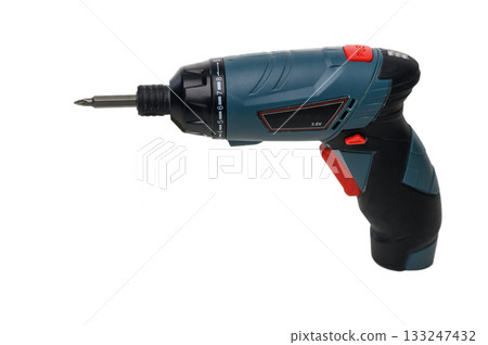 Cordless rechargeable screwdriver drill isolated on white background Cordless rechargeable screwdriver drill isolated on white background 133247432