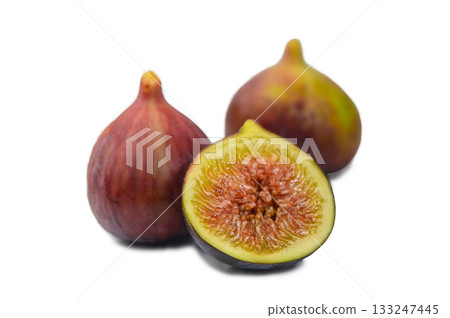 Ripe Fig on White Background Ripe Fig on White Background 133247445