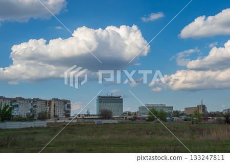 Sievierodonetsk Skyline with Police Headquarters and Dramatic Sky Sievierodonetsk Skyline with Police Headquarters and Dramatic Sky 133247811