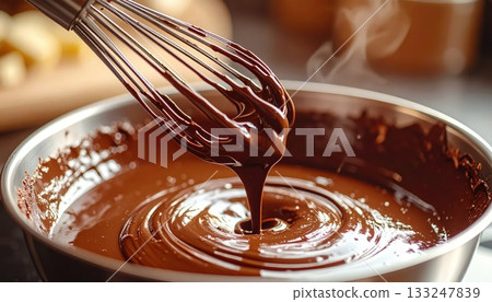 <AI Image> Mixing melted chocolate 133247839