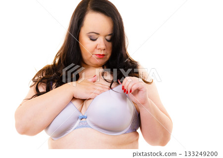 Fat woman big breast wearing bra 133249200