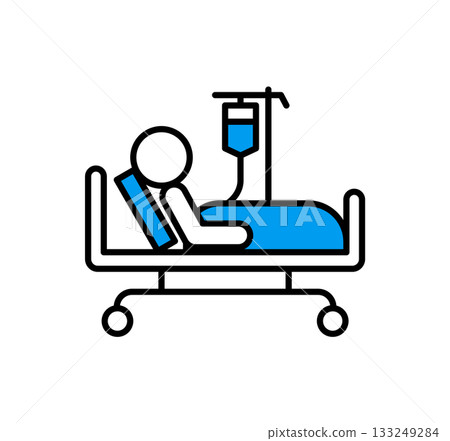 醫用床圖示插圖/向量圖 醫用床圖示插圖/向量圖 133249284