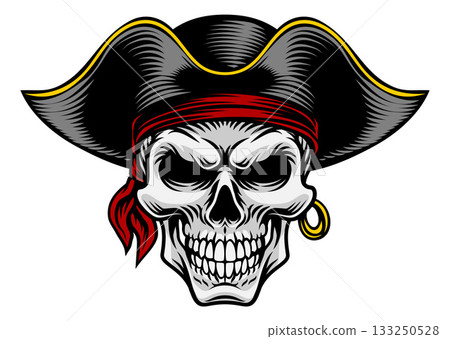 Pirate Skull Captain Hat Skeleton Vintage Design Pirate Skull Captain Hat Skeleton Vintage Design 133250528