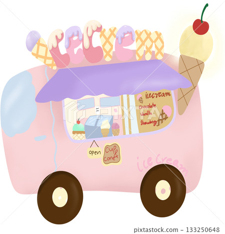 Cute Hand Drawn Ice Cream Truck Clipart Cute Hand Drawn Ice Cream Truck Clipart 133250648