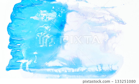 Abstract watercolor painting with shades of blue and white creating a dreamy 133251080