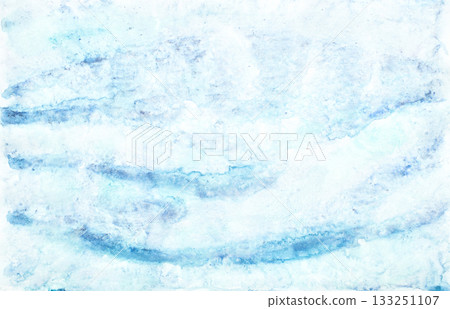 Abstract blue and white textured watercolor painting with subtle patterns 133251107