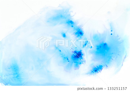 Abstract blue watercolor art with fluid patterns and soft texture background Abstract blue watercolor art with fluid patterns and soft texture background 133251157