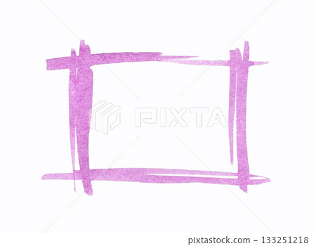 Hand-painted purple watercolor frame with brush strokes on white background Hand-painted purple watercolor frame with brush strokes on white background 133251218