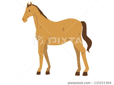 一匹行走的馬的插圖 133251304