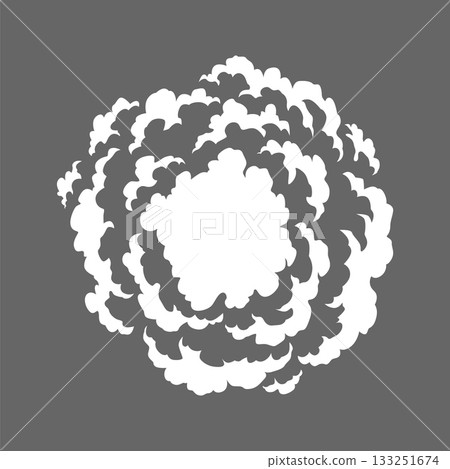 Smoke cloud icon. Vector special effect of puff or steam cloud. Fire blast, smog or fume. Dust or vapor template. Cartoon design white element of comic book 133251674