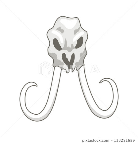 Dinosaurs skeletons parts underground. Fossils, bones of prehistoric reptiles and ammonites 133251689