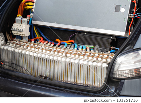 Advanced Electrical Power Supply System For High-End Car Audio. Installation Includes Batteries And Thick Wiring. Advanced Electrical Power Supply System For High-End Car Audio. Installation Includes Batteries And Thick Wiring. 133251710