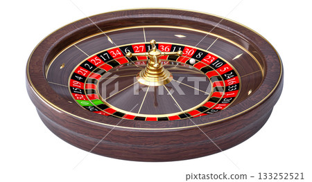 Roulette wheel spinning, casino gambling 3d isolated 133252521