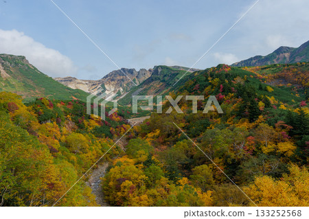 從十勝岳溫泉凌雲閣看到的十勝山紅葉(北海道上富良野市) 從十勝岳溫泉凌雲閣看到的十勝山紅葉(北海道上富良野市) 133252568