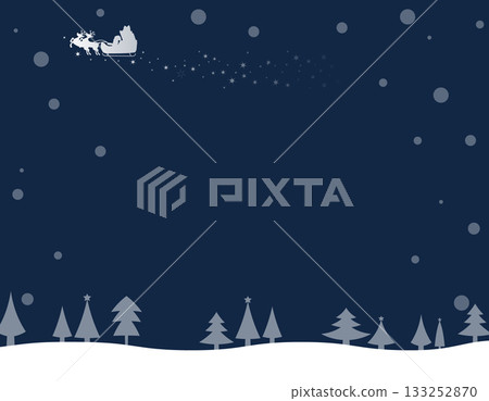 Christmas background material: Santa Claus and reindeer, Christmas tree, frame material 133252870