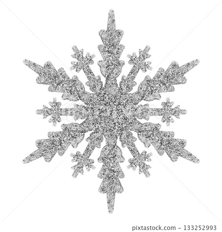 silver snowflake on an isolated white background 133252993