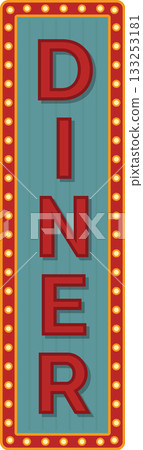 Old school vertical diner sign Old school vertical diner sign 133253181