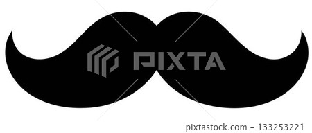 Moustache icon isolated on white background. Mustache silhouette. Vector illustration. Eps 10. 133253221