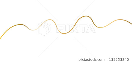 Golden line vector illustration, swirl ribbon isolated on white background, elegant texture element Golden line vector illustration, swirl ribbon isolated on white background, elegant texture element 133253240