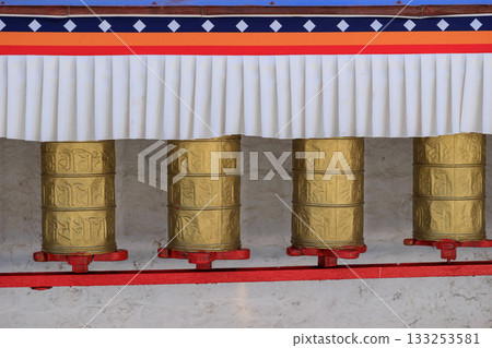 Tibetan Prayer Wheels in Potala palace, Tibet,China Tibetan Prayer Wheels in Potala palace, Tibet,China 133253581