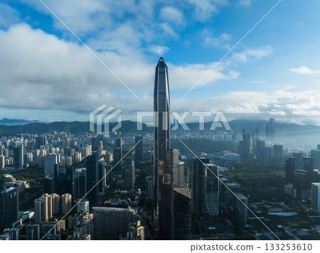Aerial view of landscape in Shenzhen city, China 133253610