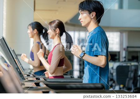 Young people in the gym 133253684