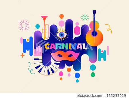 Modern abstract Carnival banner and poster background Modern abstract Carnival banner and poster background 133253929