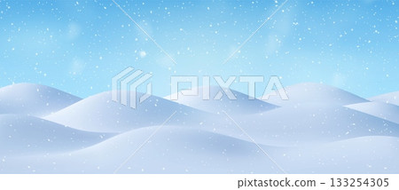 Snowy winter landscape with falling snow background Snowy winter landscape with falling snow background 133254305