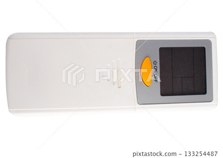Air conditioner remote control on a white background Air conditioner remote control on a white background 133254487