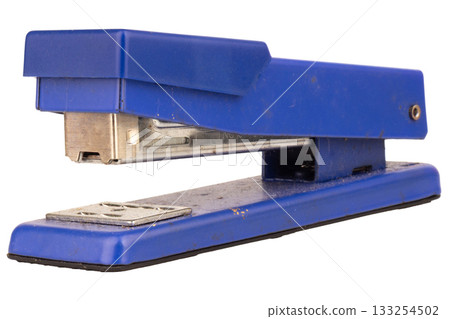 Dirty old stapler on white background Dirty old stapler on white background 133254502