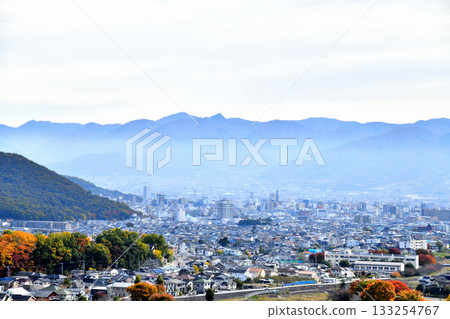 View of the Kofu Basin and Kofu Station from near Shikishima Park (Kai City, Yamanashi Prefecture) [November 2025] 133254767